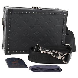 LOUIS VUITTON Monogram Shadow Clutch boîte Sac à main Clutch Noir M12876 LV Auth BA1720SM