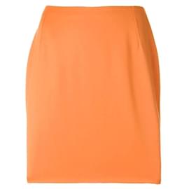 Falda mini de lana naranja Gianni Versace