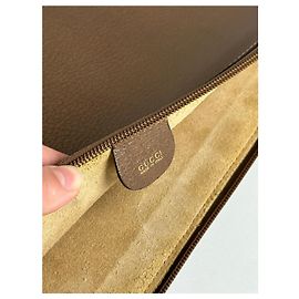 Clutch de cuero vintage Gucci marrón
