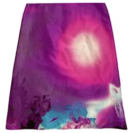 Minifalda Prada de seda y satén púrpura