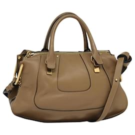 Chloé Borsa a mano in pelle Chloe Hailey 2 vie beige oro Auth am8424