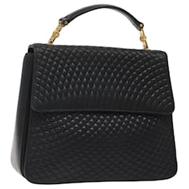 Borsa a mano BALLY in pelle nera e oro Auth BA2293 - Bally