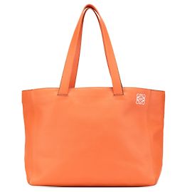 LOEWE Orange Anagram Cuir Tote Est-Ouest