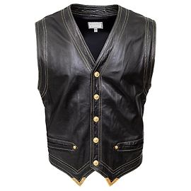 Gianni Versace Lederweste Schwarz