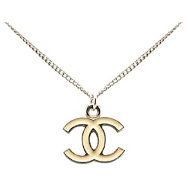 Collana con pendente in smalto CC argento di Chanel