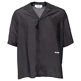 MSGM Seidenhemd Schwarz Bowling Style - Msgm