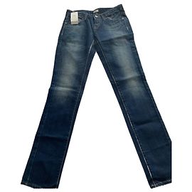 Armani Jeans Hose Denim Navy Blau Strass Logo