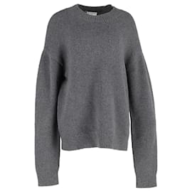 Grauer Wollpullover mit Rundhalsausschnitt von Balenciaga