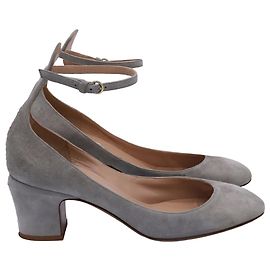 Pumps Mary Jane Tan-Go Valentino Garavani in suede grigio