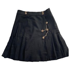 Gonna plissé nera in lana The Kooples con bottoni dorati