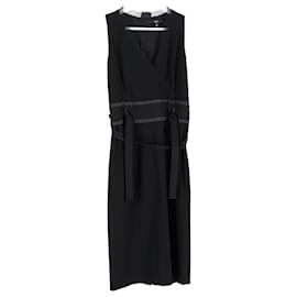 Vestido V-neck Boss Hugo Boss en poliéster negro