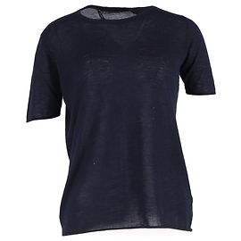Camiseta de cuello redondo Joseph en algodón azul marino