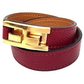 Hermes Red Brass Charm Bracelet - Hermès