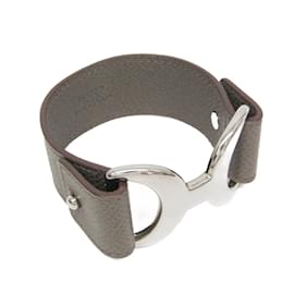 Hermes Pavane Bangle in Etoupe Gray and Silver - Hermès