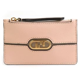 Fendi Pink Beige Leather Card Case
