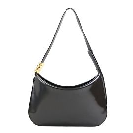 Borsa a spalla in pelle verniciata marrone Bottega Veneta
