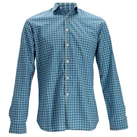 Camicia a quadri Prada in cotone blu