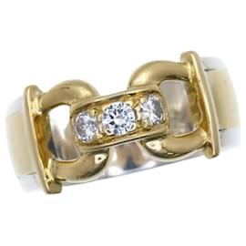 Bague en diamant en or jaune 18K et argent Hermes - Hermès