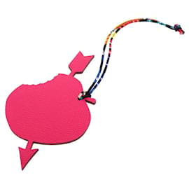 Hermes Petite H Heart Transperce Togo Epsom Pink Bag Charm - Hermès