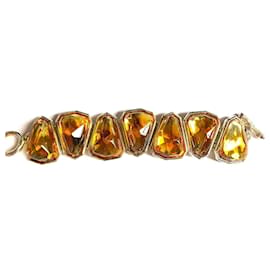 Autre Marque bracciale in pietra gialla traslucida