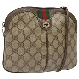 GUCCI GG Supreme Web Sherry Line Borsa a Spalla PVC Beige 904 02 047 Auth 123208