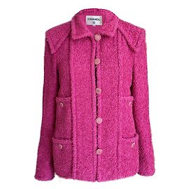 Chanel Neue fuchsia Tweedjacke im Vittoria Ceretti Stil 38 FR