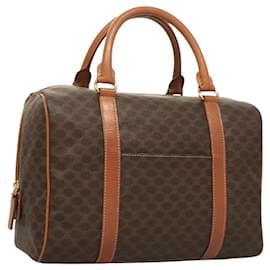 Céline Borsa a mano in tela Macadam CELINE in pelle PVC marrone oro Auth yk18442V