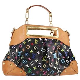 LOUIS VUITTON Sac Judy GM Multicolore Monogram 2way Noir M40254 LV Auth 125338V