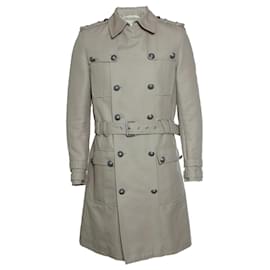 Balmain, Beiger Baumwoll-Militär-Trenchcoat