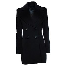 Burberry, schwarzer Wolltrenchcoat