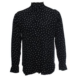 Saint Laurent, camisa negra con estampado de la torre Eiffel