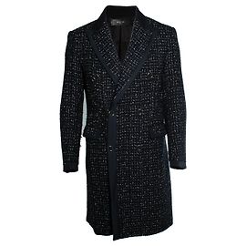 Amiri, abrigo largo de bucle en negro