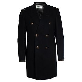 Saint Laurent, 2020 Black coat with military details