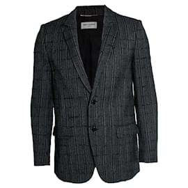 Schwarz-weißer Tweed-Blazer von Saint Laurent, 2019