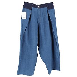 Jeans plissettati a vita alta Loewe in denim blu