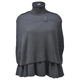RED Valentino Rollkragen-Cape-Pullover aus schwarzer Viskose