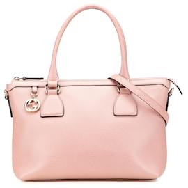 Borsa GG Charm in pelle di vitello rosa Gucci