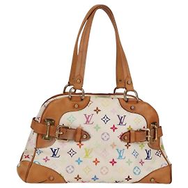 LOUIS VUITTON Handtasche Claudia Monogramm Multicolor Weiß M40193 LV Auth 125340V