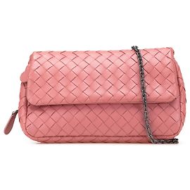 Bottega Veneta Mini Nappa Intrecciato Rosa Expandable Chain Crossbody