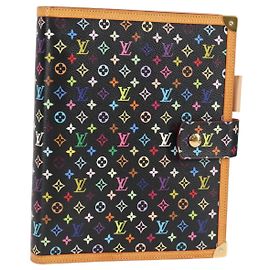 LOUIS VUITTON Agenda GM Multicolor Cubierta de Planificador Diario Negro R20893 Auth 125426SA