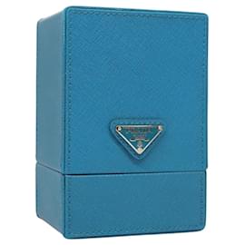 Pochette Cosmetica PRADA Pelle Blu Auth 118869M