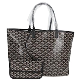 GOYARD Herringbone Saint Louis PM Tote Bag aus PVC-Leder schwarz Auth yk18382SM