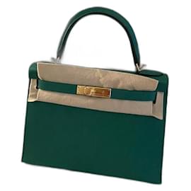 Hermès Kelly Sellier 28 Epsom Verde Vertigo Oro