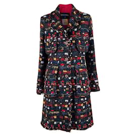 Abrigo de tweed Relic París / Edimburgo con botones CC Gripoix 42 FR - Chanel