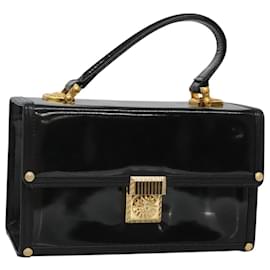 VERSACE Vanity Bag Emaille Schwarz Gold Auth bs26705 - Versace