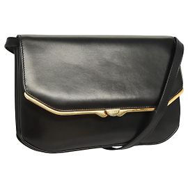 Borsa a Spalla BALLY in Pelle Nera Oro Auth BA2643
