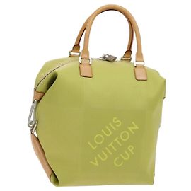 LOUIS VUITTON Borsa America Cube Damier Geant Canvas Giallo M80633 LV Auth 118823