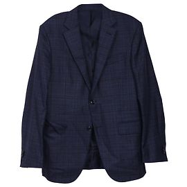Blazer de cuadros de un solo botón Ermenegildo Zegna en lana azul marino