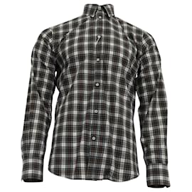 Camisa de manga longa xadrez Dsquared2 em algodão multicolorido