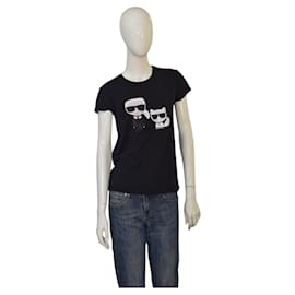 Karl Lagerfeld Choupette T-Shirt Schwarz Baumwolle XS